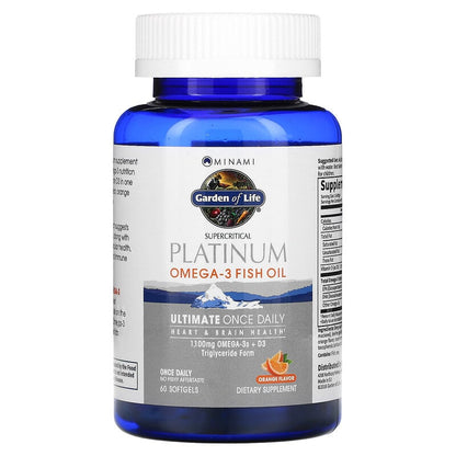 Minami Nutrition Garden of Life Supercritical Platinum Omega-3 Fish Oil Orange