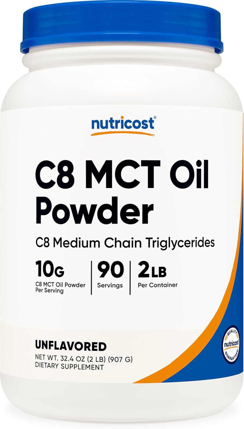 Nutricost C8 MCT Oil Powder 23 Servings (8oz) - 95% C8 MCT Oil Powder
