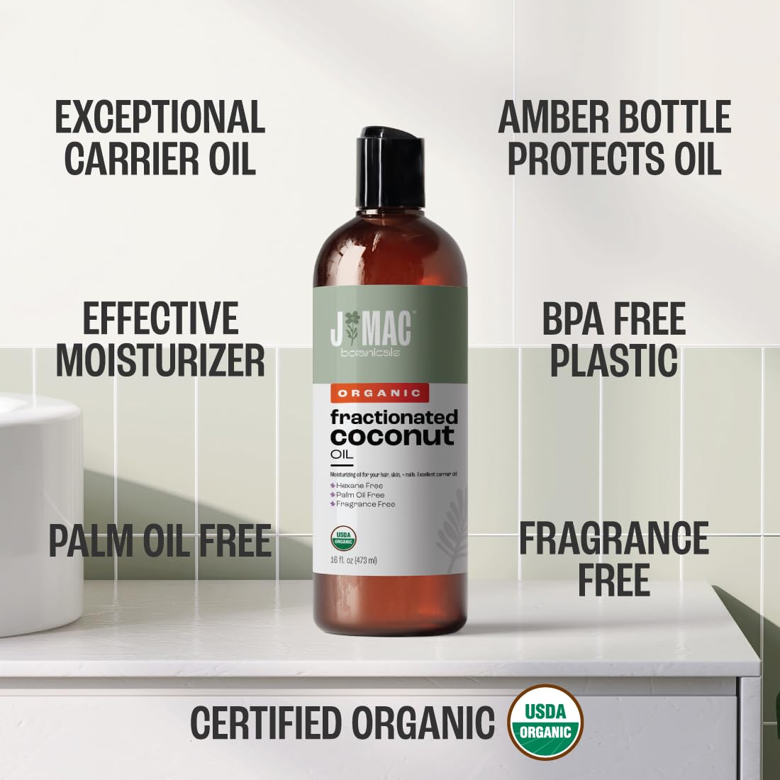 Organic Castor Oil, Cold Pressed (16 oz) BPA Free, Castor hexane free, for face, skin, eyelashes, Certified USDA Organic