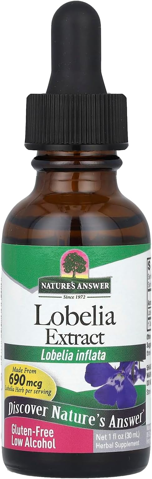 Nature's Answer Lobelia Herb | Promotes Overall Health & Well-Being | Made with Low Organic Alcohol | Gluten-Free, Non-GMO & Kosher Certified 1oz