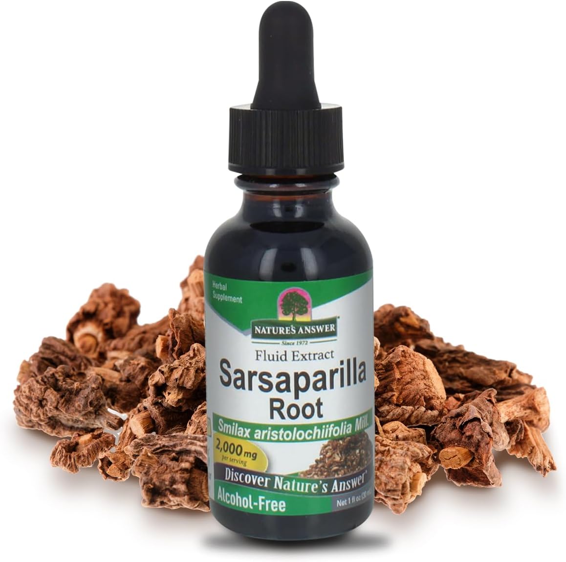 Nature's Answer Sarsaparilla Root Organic 1 Ounce Extract - Supports Liver Function, Detoxification, Cleanse Support - Alcohol-Free, Gluten-Free, Kosher, Made in USA