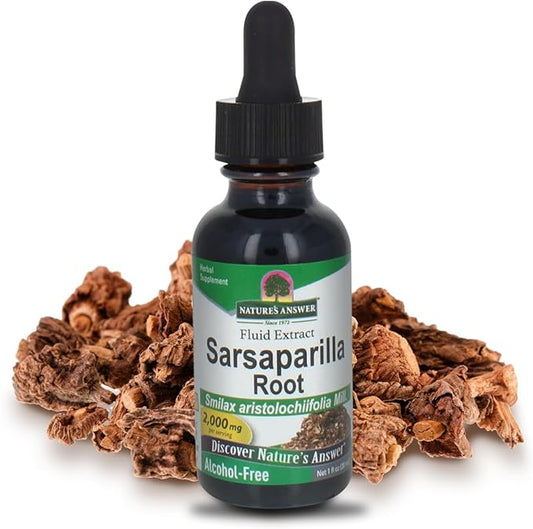 Nature's Answer Sarsaparilla Root Organic 1 Ounce Extract - Supports Liver Function, Detoxification, Cleanse Support - Alcohol-Free, Gluten-Free, Kosher, Made in USA