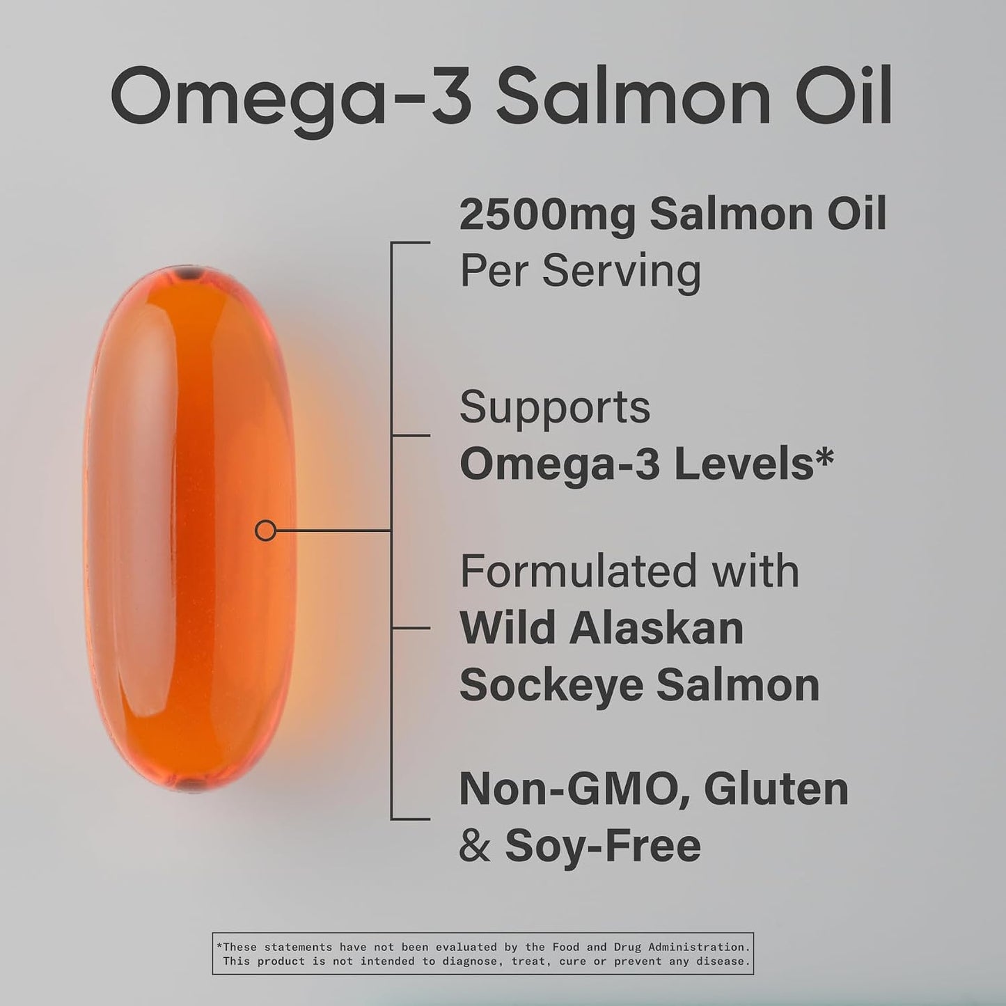 Sports Research® Salmon Oil - Single-Source Wild Alaskan Sockeye | 2500 mg per Serving w/EPA & DHA Fatty Acids | MSC Certified - 180 Count Softgels