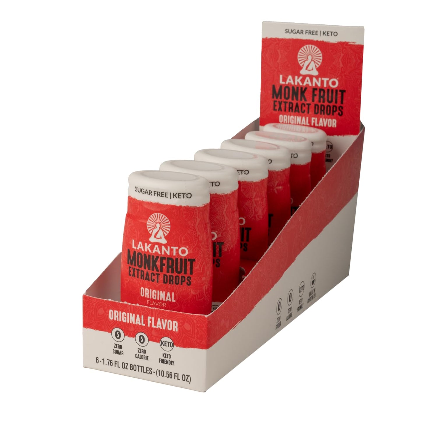 Lakanto Liquid Monk Fruit Extract Drops, Original, Erythritol Free Sugar Substitute Sweetener For Coffee, Tea, Smoothies, Oatmeal, Yogurt, Cocktails, Sugar Free, Vegan, Keto, Zero Sugar (1.76 Fl Oz)