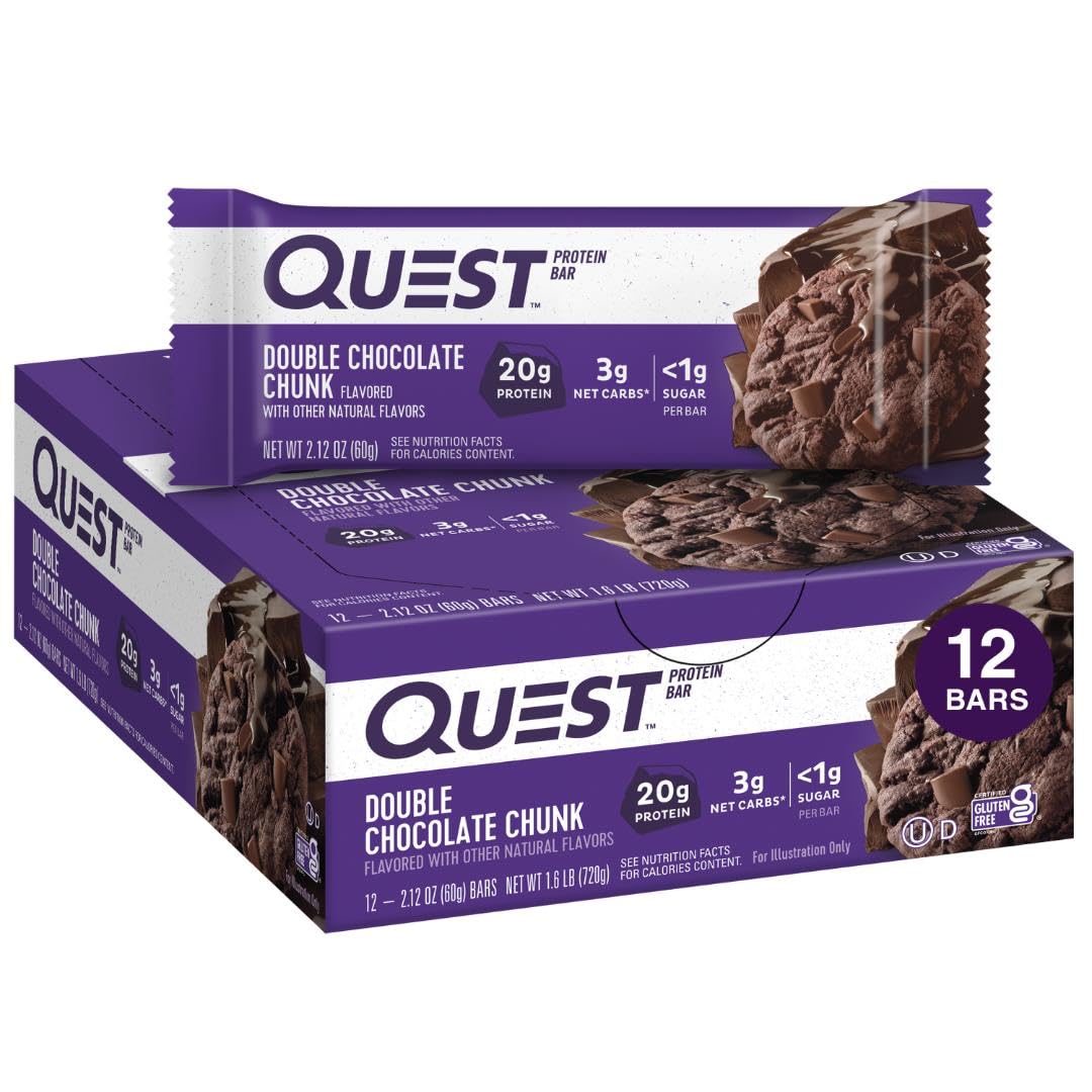 Quest Nutrition Apple Pie Protein Bar, 20g Protein, 4g Net Carbs, 2g Sugar, Gluten Free, Keto Friendly, 12 Count