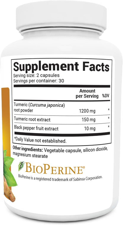 Dr. Berg (Only 2 Per Day) Turmeric Supplement with Black Pepper (BioPerine) - 1350 mg Turmeric Curcumin Supplement with 95% Curcuminoids – Turmeric Curcumin with Black Pepper – 60 Turmeric Capsules