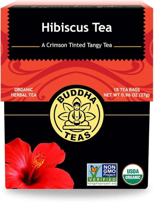 Buddha Teas Hibiscus Organic Herbal Tea, 18 Tea Bags
