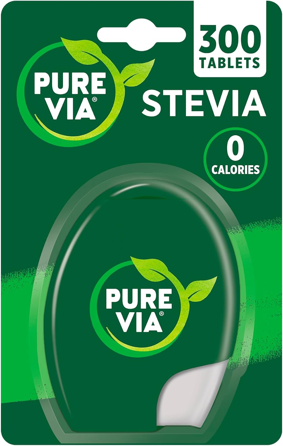 Pure Via Stevia Sweetener Tablets Bundle of 3 (900 Tablets Total) – Low Calorie Sugar Alternative Derived from Nature – Great Taste for Tea & Coffee – Convenient Dispenser Format