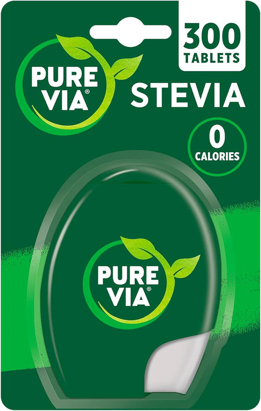 Pure Via Stevia Sweetener Tablets Bundle of 3 (900 Tablets Total) – Low Calorie Sugar Alternative Derived from Nature – Great Taste for Tea & Coffee – Convenient Dispenser Format