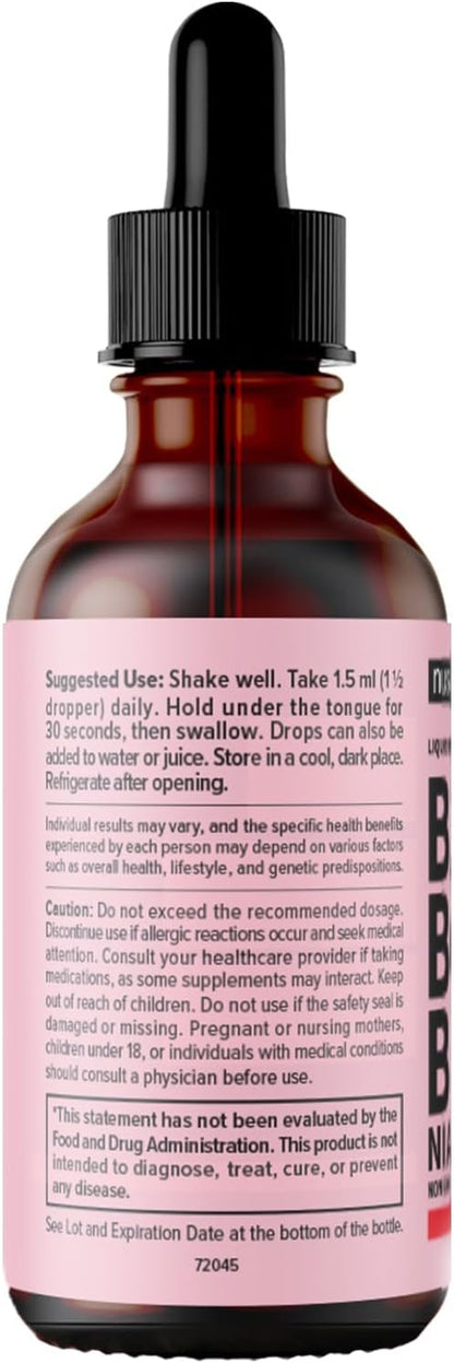 Vitamin B12 and B6 Liquid Drops, B12 Sublingual Vitamin B Complex - B 12 Vitamin 5000mcg - B12 Methylcobalamin for Energy, Brain, and Heart Support with 27,200 mcg, Raspberry, 40 Servings