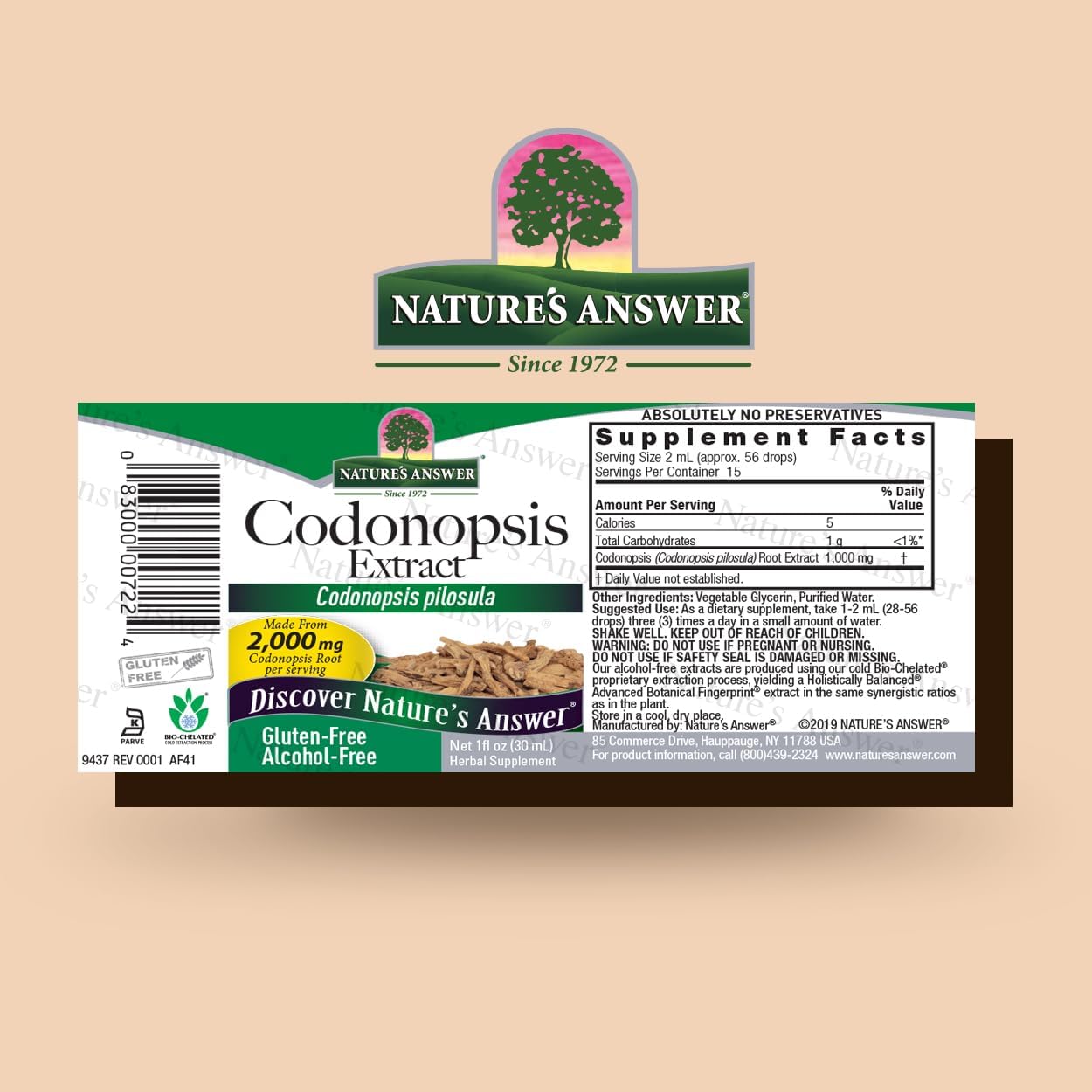 Nature's Answer Alcohol-Free Codonopsis Root, 1-Fluid Ounce
