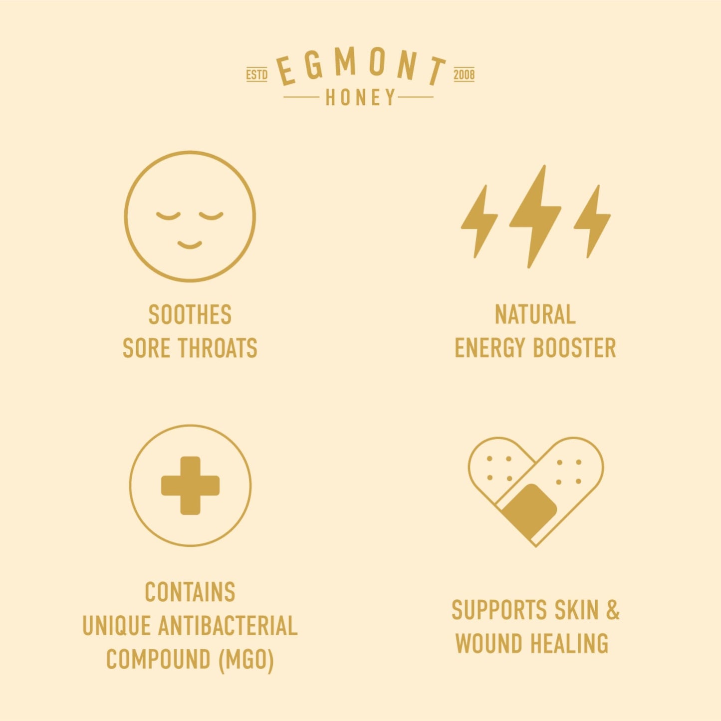 Egmont Honey Mānuka Honey 250+ MGO 250g | Certified MGO Content | Raw Honey 100% Natural | Made in New Zealand