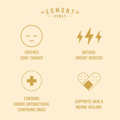 Egmont Honey Mānuka Honey 250+ MGO 250g | Certified MGO Content | Raw Honey 100% Natural | Made in New Zealand