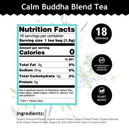 Buddha Teas - Chaga Tea - Organic Herbal Tea - For Cognitive Balance & Overall Health - With Chaga Mushroom, Antioxidants & B Vitamins - Caffeine Free - OU Kosher - 18 Tea Bags (Pack of 1)