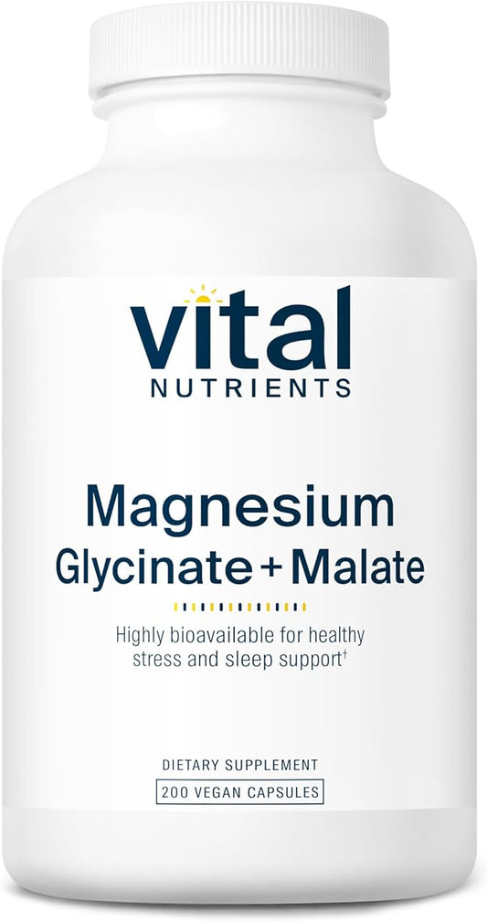 Vital Nutrients - Magnesium (glycinate/Malate) 120mg - Formulated to Support Teeth, Bones, and Heart Health - Soy Free, Gluten Free, Dairy Free - 100 Vegetarian Capsules