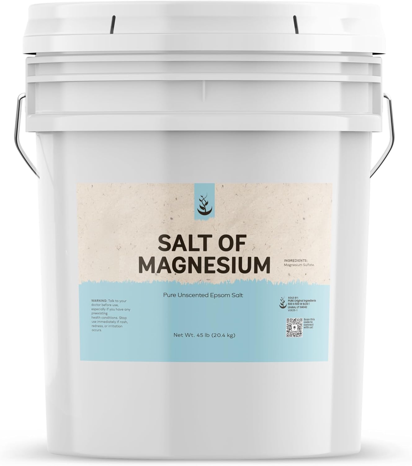 Pure Original Ingredients Epsom Salt Pure Magnesium Sulfate, Food Grade, Soaking Solution (1 Pound)