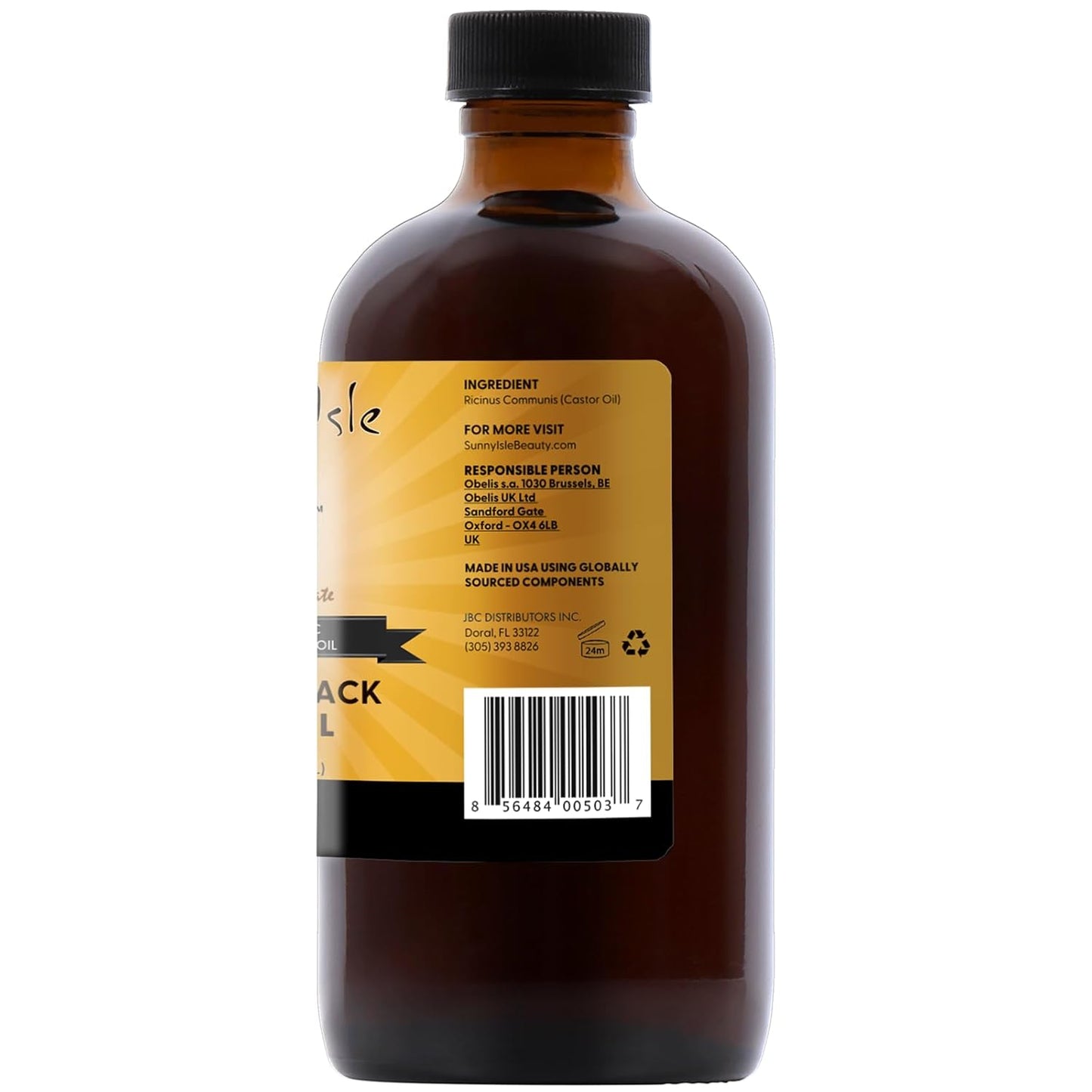 Sunny Isle Jamaican Black Castor Oil 4oz | 100% Natural for Hair, Scalp and Skin Care