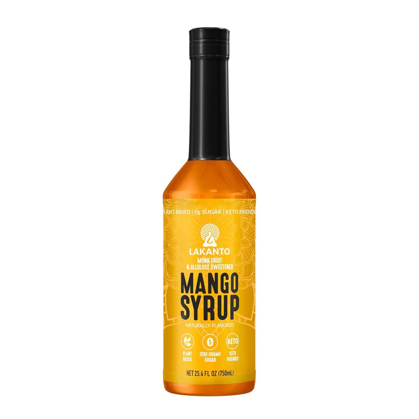 Lakanto Simple Flavoring Syrup - Monk Fruit Sweetener with Allulose, Perfect for Coffee, Tea, Cocktails, Snow Cones, Sodas, Other Drinks, Keto, Vegan (Original - 25.4 fl oz)