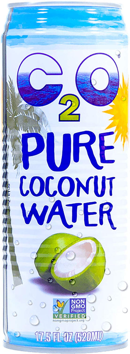 C2O Pure Coconut Water with Mango | Plant Based | Non-GMO | No Added Sugar | Essential Electrolytes | 17.5 FL OZ