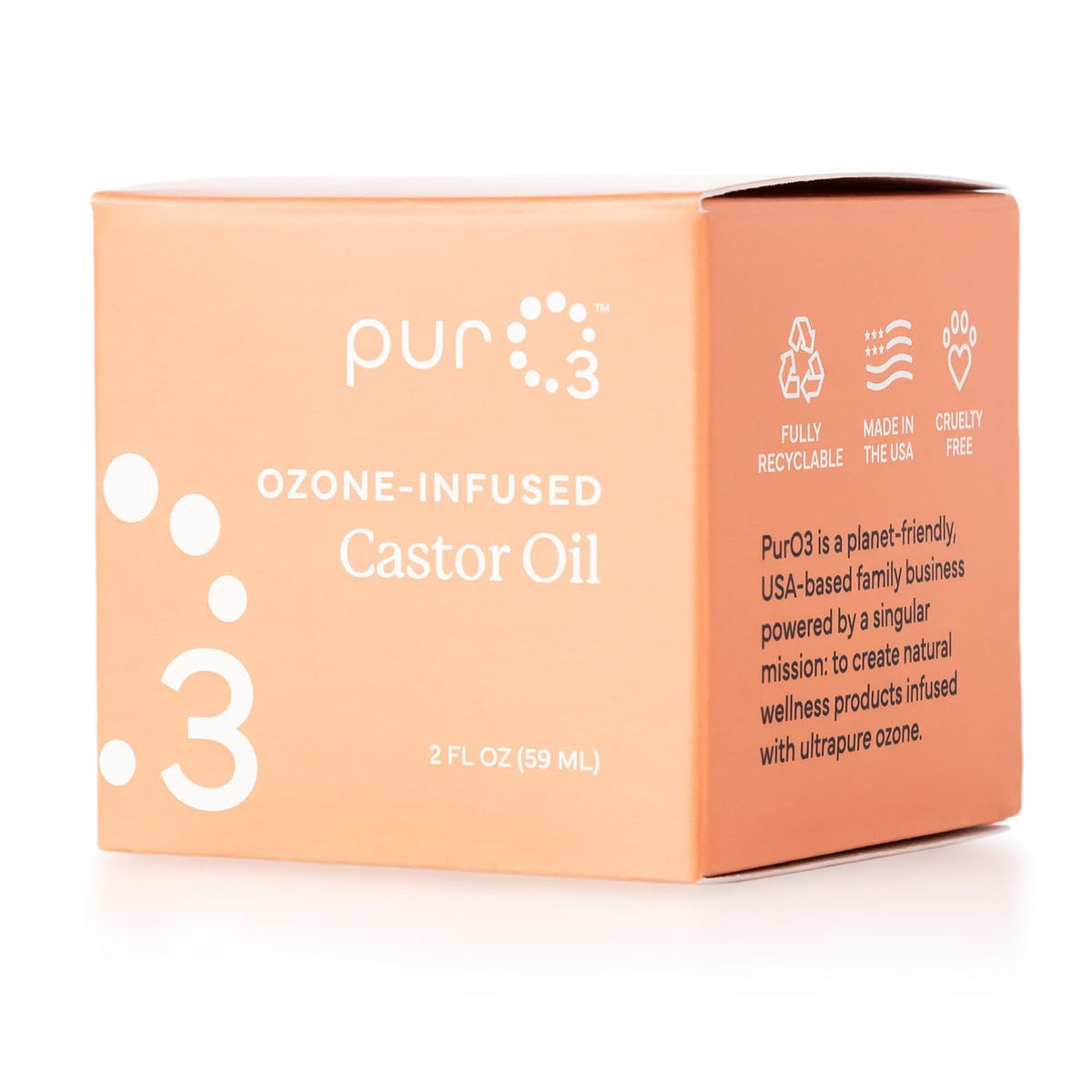 PurO3 Ozonated Castor Oil Moisturizer & Beauty Cream, 2 oz