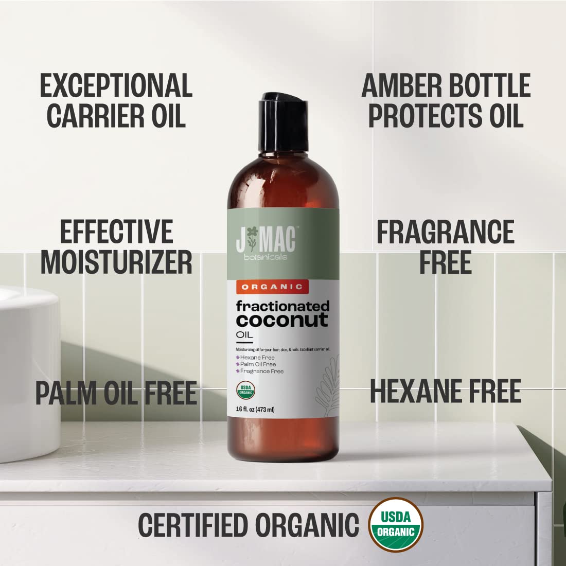 Organic Castor Oil, Cold Pressed (16 oz) BPA Free, Castor hexane free, for face, skin, eyelashes, Certified USDA Organic