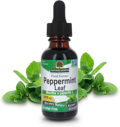 Nature's Answer Peppermint Leaf Mentha x Piperita Gluten Alcohol Free Herbal Supplement Supports Healthy Digestive Function* – 1 FL Oz