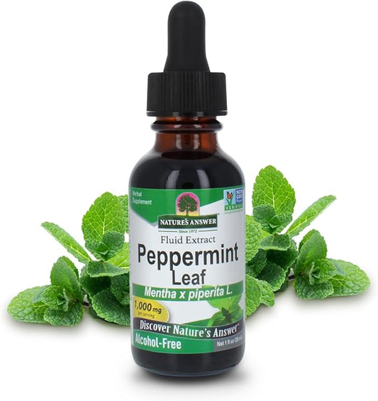 Nature's Answer Peppermint Leaf Mentha x Piperita Gluten Alcohol Free Herbal Supplement Supports Healthy Digestive Function* – 1 FL Oz