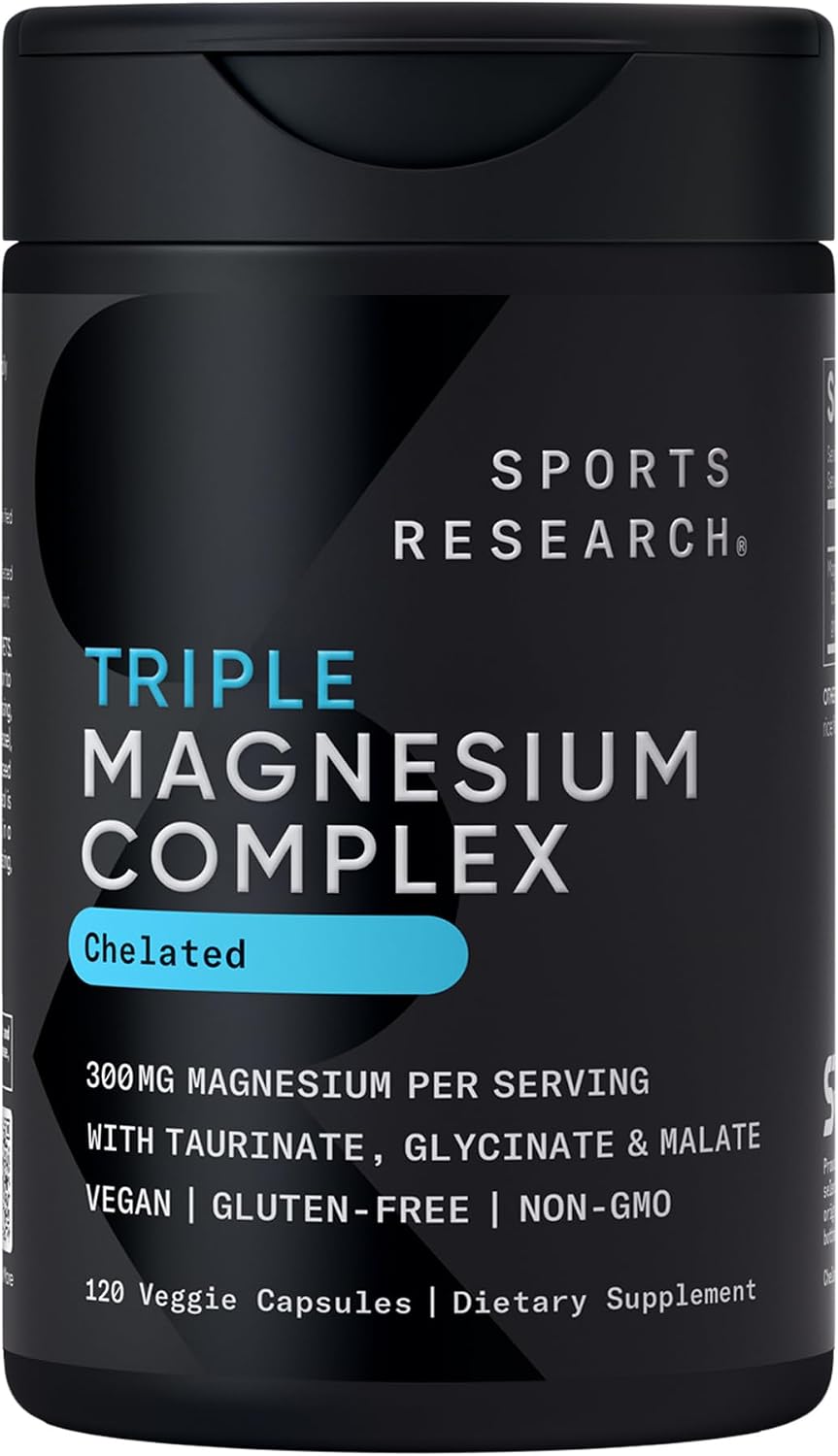 Sports Research® Triple Magnesium Complex 300mg, 120 Veggie Capules