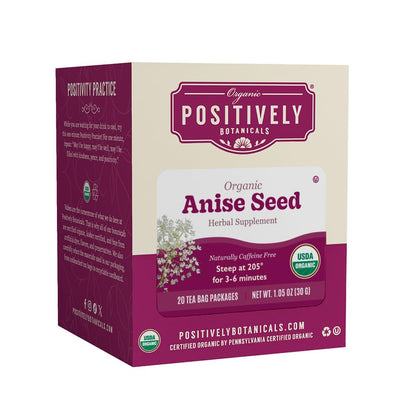 Organic Positively Botanicals Company, Anise Seed Herbal Tea Bags, 20 Count