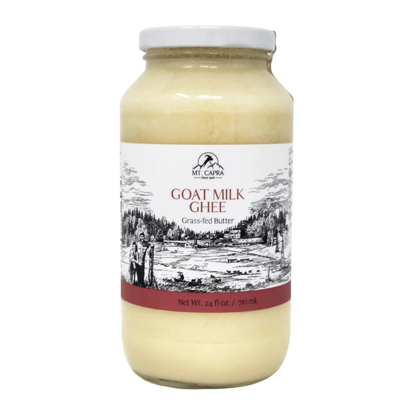 Mt. Capra Goat Milk Ghee | Grass-Fed Clarified Butter High in MCT Oil Perfect for Bulletproof Coffee, Keto, Paleo, and Whole 30 Diets | Pasture Raised and Unsalted | 59 Servings - 10 fl oz