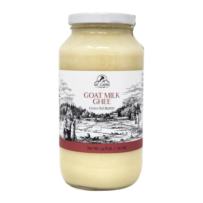 Mt. Capra Goat Milk Ghee | Grass-Fed Clarified Butter High in MCT Oil Perfect for Bulletproof Coffee, Keto, Paleo, and Whole 30 Diets | Pasture Raised and Unsalted | 59 Servings - 10 fl oz