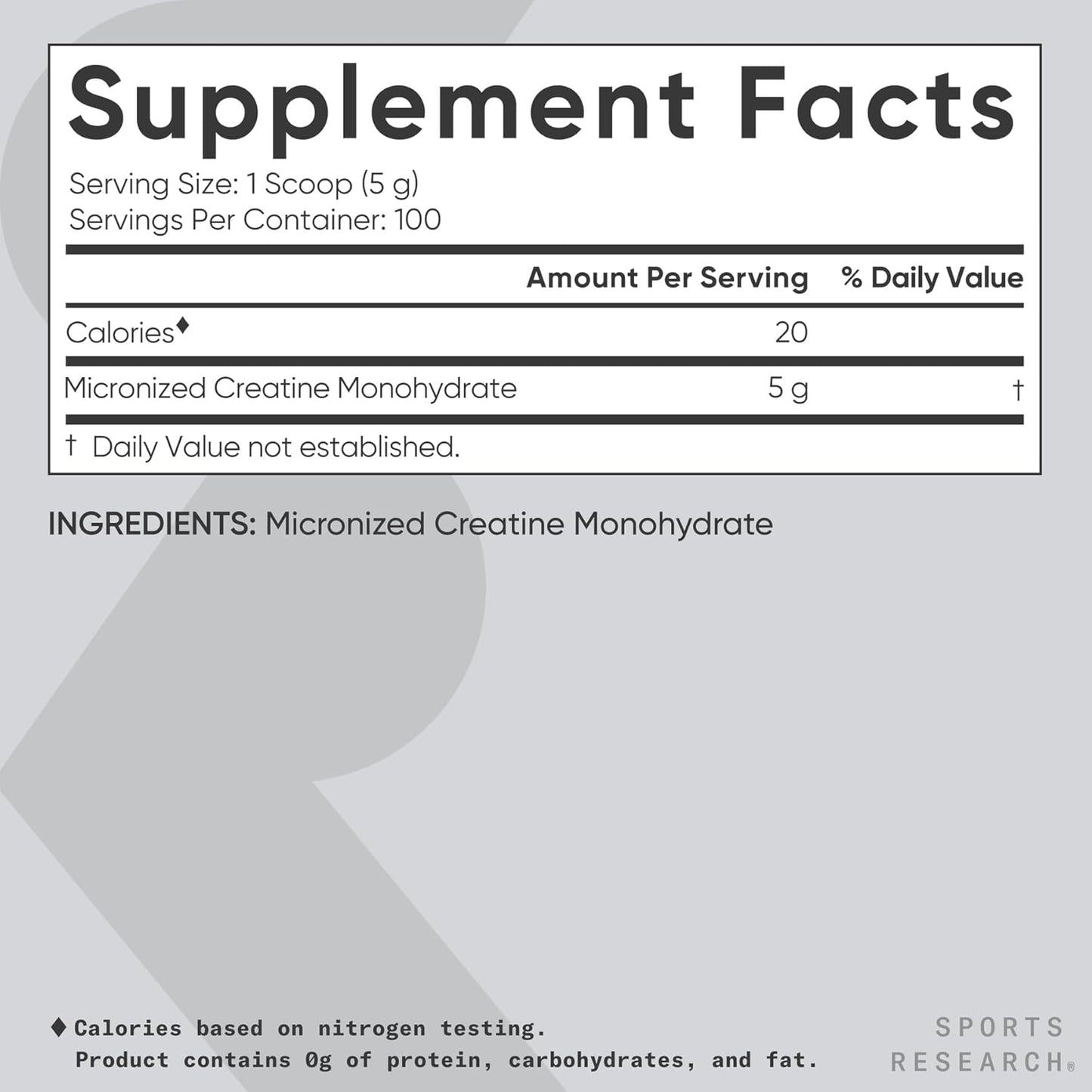 Sports Research® Creatine Monohydrate Capsules - May Support Workout Recovery, Lean Muscle gain, Performance and Strength* - Non-GMO, Vegan Certified - 5g per Servings - 30 Servings