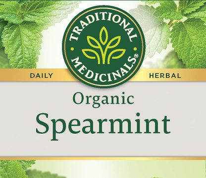 Traditional Medicinals Organic Spearmint Herbal Tea, Healthy & Refreshing, (Pack of 1) - 16 Tea Bags