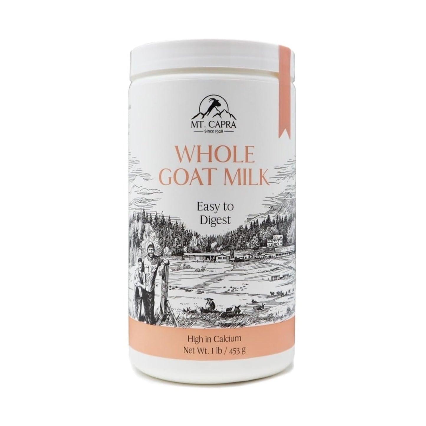Mt. Capra Whole Goat Milk | Powder from Non-GMO, Grass-Fed Goats, Creamy, Great Tasting, Easy to Digest, A2 Milk | 40 Servings - 2.5 Pounds