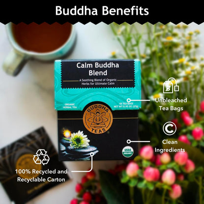 Buddha Teas - Chaga Tea - Organic Herbal Tea - For Cognitive Balance & Overall Health - With Chaga Mushroom, Antioxidants & B Vitamins - Caffeine Free - OU Kosher - 18 Tea Bags (Pack of 1)