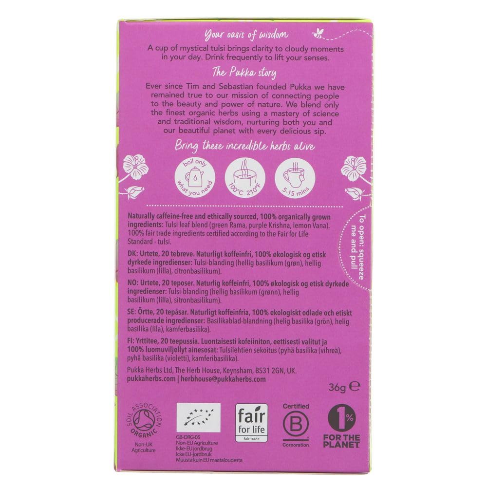 PUKKA Organic Three Tulsi Herb Tea, 20 EA