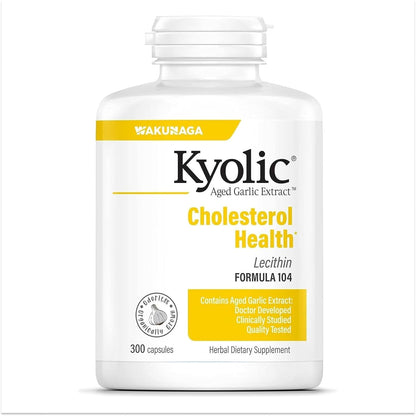 Wakunaga Kyolic Aged Garlic Extract Cholesterol Formula 104 -300 Capsules