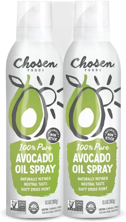 Chosen foods Pure Avocado Oil Spray 383ml | Expeller Pressed Naturally Refined | Cooking Oil (Pack of 1)