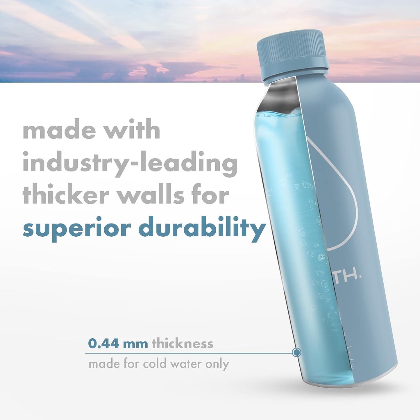 PATH Sparkling Bottled Water - Ultra-Purified, pH-Balanced Carbonated Soda Water in Aluminum Bottle - BPA Free, Reusable, Infinitely Recyclable - Crisp, Refreshing Taste 20.3 fl oz (Pack of 4)
