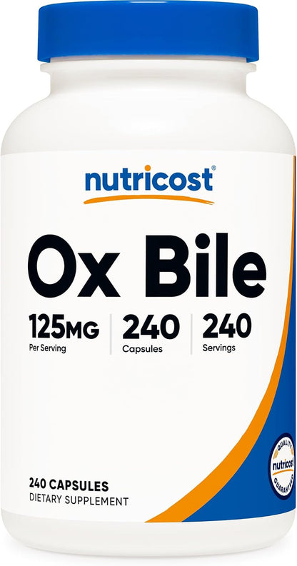 Nutricost Ox-Gall Capsules 125 mg, 240 Premium Capsules - GMO Free, Soy Free, Gluten Free