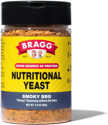 Bragg Premium Nutritional Yeast Seasoning - Vegan, Gluten Free – Good Source of Protein & Vitamins – Nutritious Savory Parmesan Cheese Substitute (Smoky BBQ, 3.0 Ounce (Pack of 1))