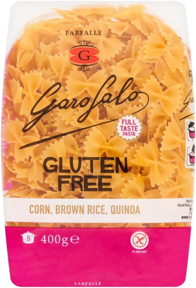 Garofalo Gluten Free Farfalle Italian Dried Pasta, 400g - Suitable for Coeliac and Vegan diets (Pack of 1)