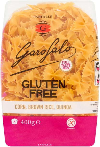 Garofalo Gluten Free Farfalle Italian Dried Pasta, 400g - Suitable for Coeliac and Vegan diets (Pack of 1)