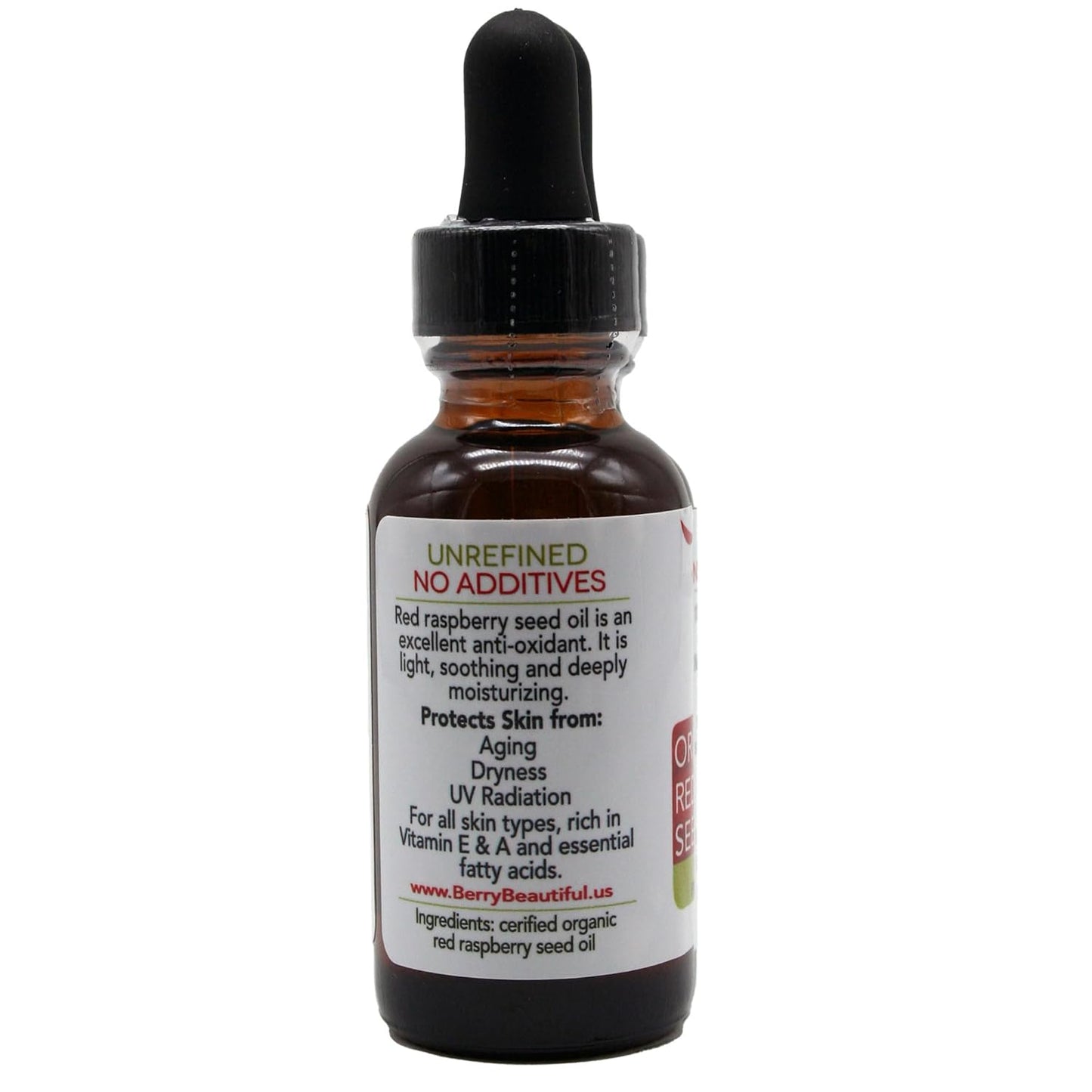 Organic Red Raspberry Seed Oil - Cold-Pressed, 100% Pure, Skin-Nourishing Antioxidants for Skincare (1 fl oz / 30 ml)