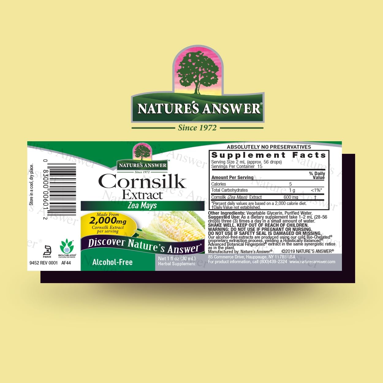Nature's Answer Alcohol-Free Cornsilk, 1-Fluid Ounce