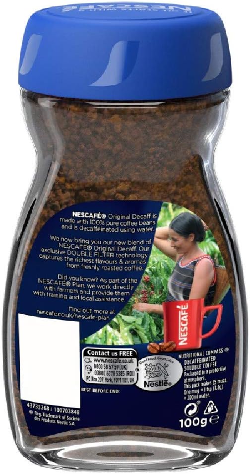 Nescafe Original Decaf Instant Coffee 200g, Rich Aroma, Full & Bold Flavour