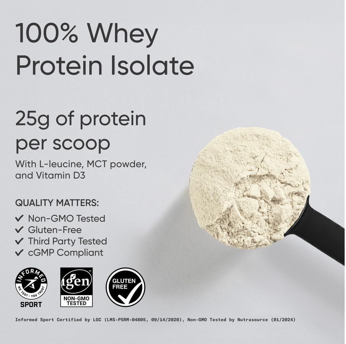 Sports Research Whey Protein Isolate - Sports Nutrition Protein Powder 25g per Serving - 5lb Bag Whey Protein - Vanilla Flavor - Bulk Protein Powder, 56 Servings
