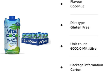 Vita Coco Pure Coconut Water Multipack 250ml Naturally Hydrating, Packed With Electrolytes, Gluten Free, Full Of Vitamin C & Potassium