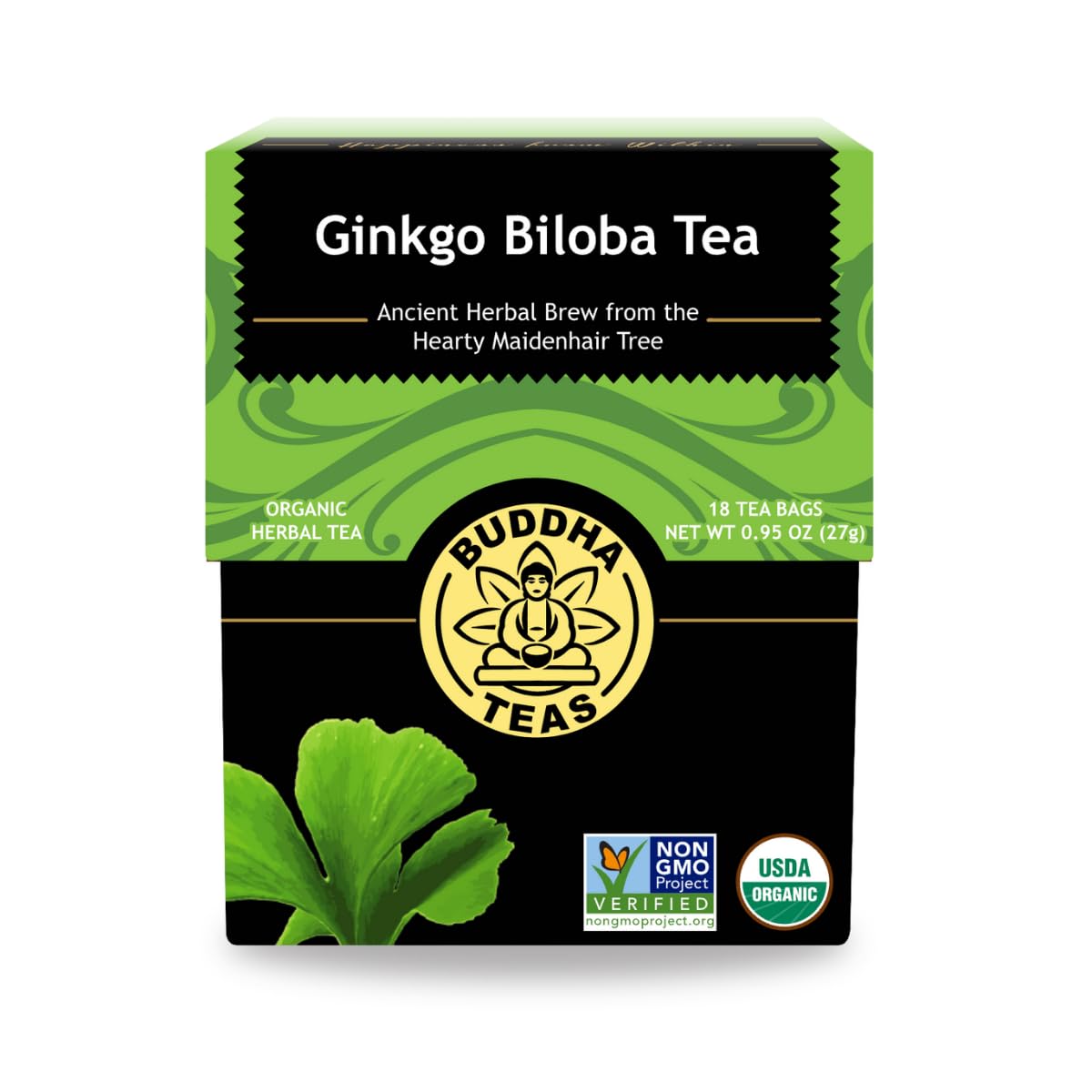 Buddha Teas - Chaga Tea - Organic Herbal Tea - For Cognitive Balance & Overall Health - With Chaga Mushroom, Antioxidants & B Vitamins - Caffeine Free - OU Kosher - 18 Tea Bags (Pack of 1)