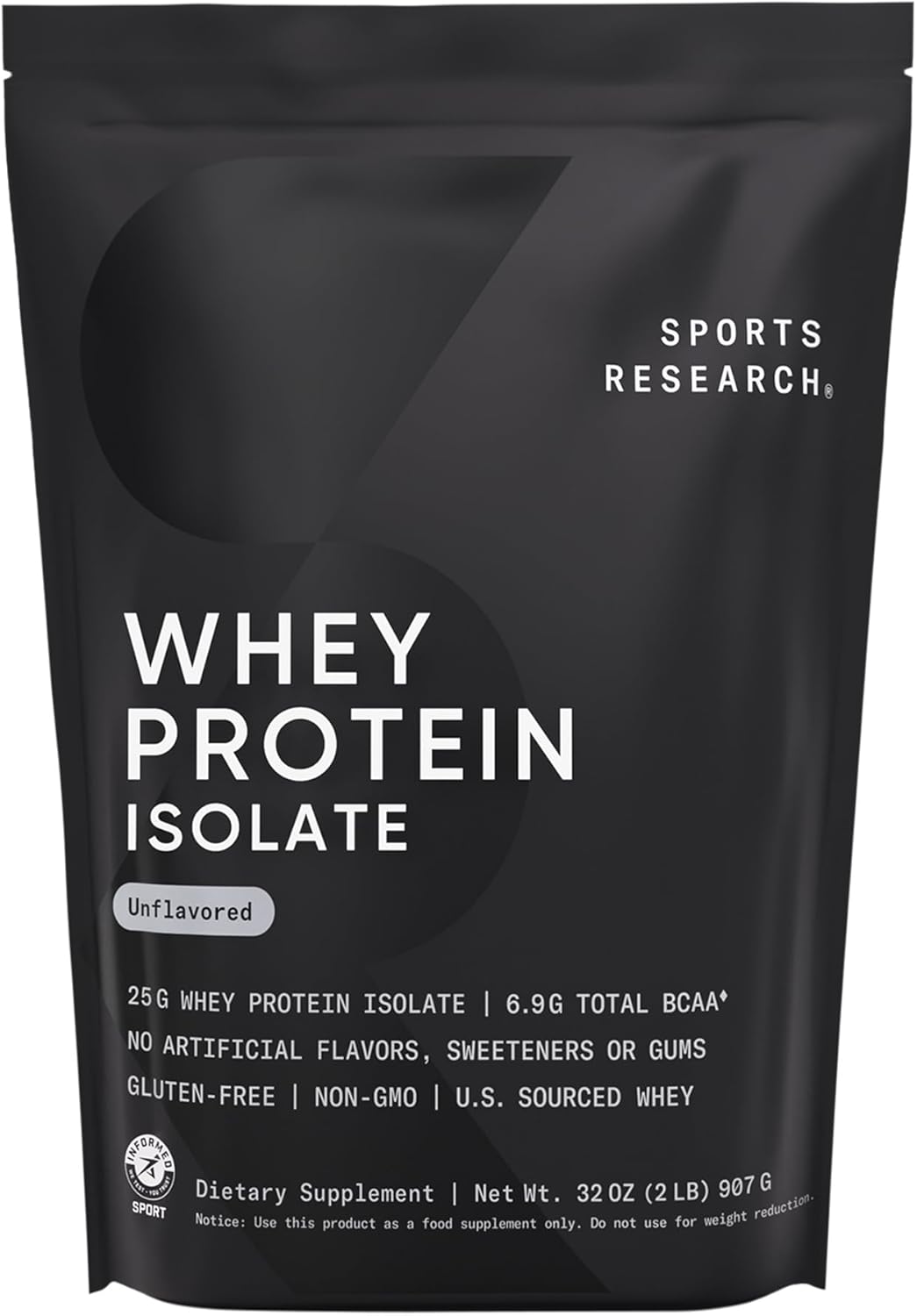 Sports Research Whey Protein Isolate - Sports Nutrition Protein Powder 25g per Serving - 5lb Bag Whey Protein - Vanilla Flavor - Bulk Protein Powder, 56 Servings